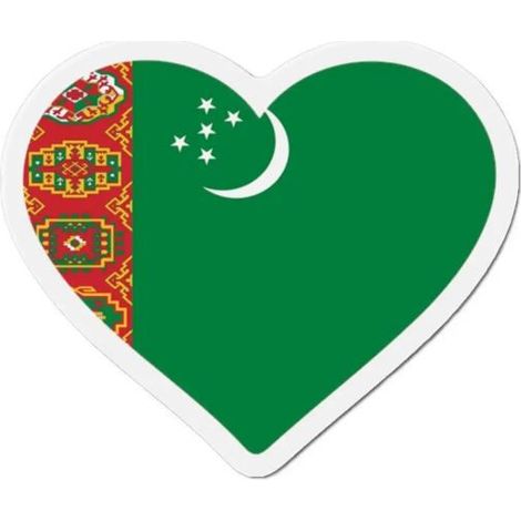 Aimant Réfrigérateur Cœur Drapeau Turkménistan - Multicolore - 9 (1/2)
