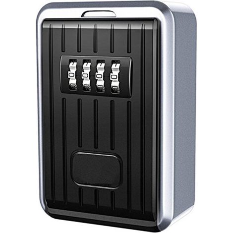 Boîte verrouillage 4 chiffres étanche cache-clés alliage aluminium code réinitialisable (1/5)