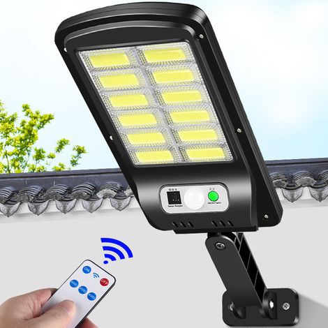 Solar-Außenleuchte mit 120 LEDs, Bewegungsmelder, drehbarem Arm, IP65 wasserdicht, 12-Modus-Fernbedienung, schwarzes ABS (1/5)