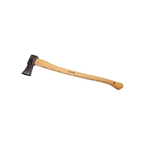 Hochwertiger geschmiedeter Spaltaxt. Griff aus Eschenholz in Ochsenfuß-Form. Länge: 800 mm – Gewicht: 2600 g