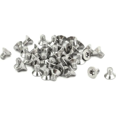 40PCS M2x3mm T6 304 acier inox vis plate tête Torx (1/3)