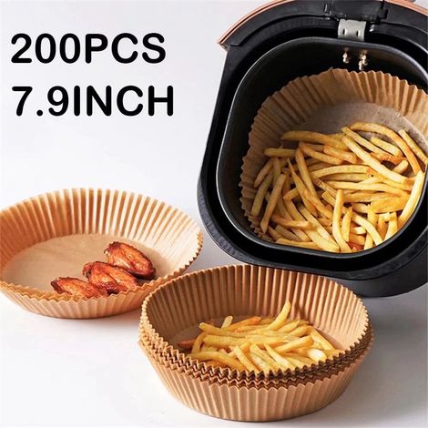 Liner Papier Parchemin Pour Friteuse À Air - 20 Cm De Diamètre - Résistant À 230 °C - Usage Unique - 200 Pièces (1/5)