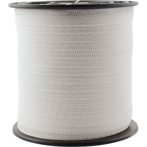 3 pcs 2cm bande blanche: Bande de clôture électrique 2cm de long 200m x 4 conducteurs acier 0.16mm Blanc