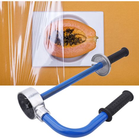 Dévidoir de film en acier au carbone, réglable de 30 à 50 cm, dévidoir manuel de film étirable, outil, bleu (1/5)