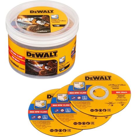 DeWALT - Set di dischi da taglio per acciaio inox 115x22,23 mm, 50 pz DT20597