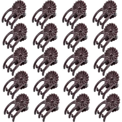 100 große Pflanzenclips – „Gänseblümchen“-Blumen- und Gartenpflanzenclips – Geeignet für Orchideen und Kletterpflanzen: Stütze für vertikales Wachstum (braun) (1/5)