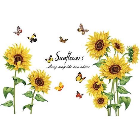 1 Pièce Miracle Tournesol Fleur Sticker Mural Murale Jardin Fleur Sticker Chambre Salon Bureau TV Mur (1/5)