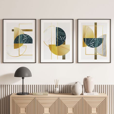 Lot de 3 Affiches / Posters Triptyque - Design - 3 Affiches - 70x100 cm (Cadres non fournis) - Photo pleine page (1/5)