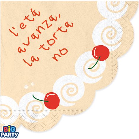 Big Party Tovaglioli Carta Cake Party 33 x 33 Cm Cf 16 Pz