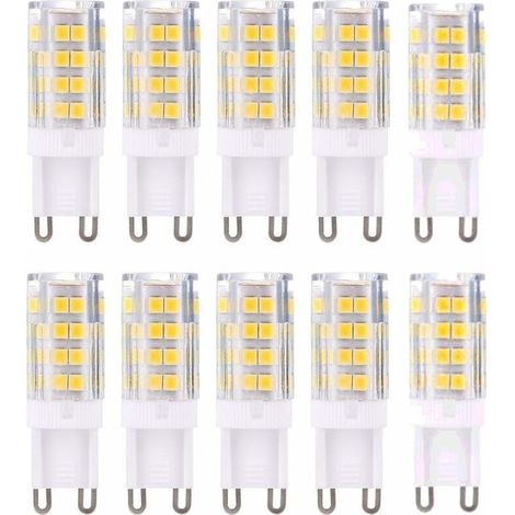 G9 LED-Lampen, warmweiß (3000 K), 5 W, entspricht 40 W Halogenlampen, 420 Lumen, nicht dimmbar, 10er-Packung