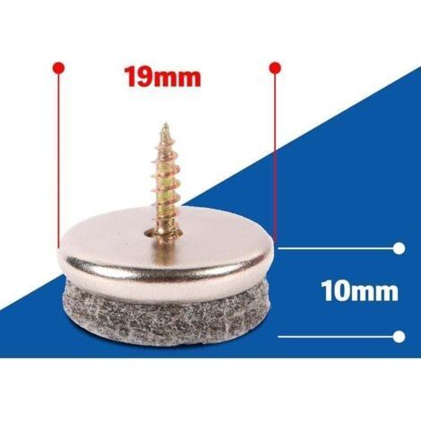 Furniture Glides - 32 Pack Chair Glide. Furniture Pad Ave 5mm thick felts are ideal protection for the chair leg. Chair Glide with Easy Installation by Screw (1/3)