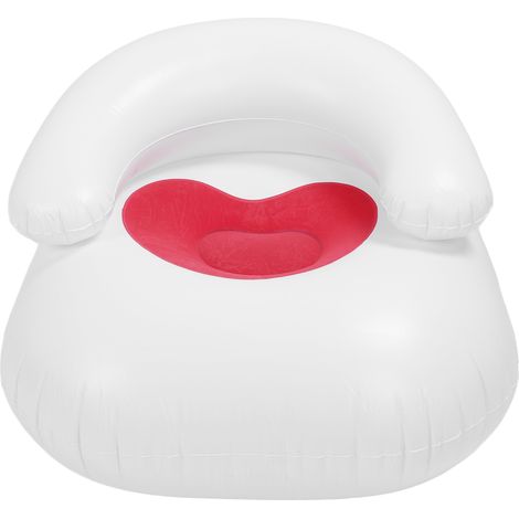 Canapé Gonflable Coeur Rouge Design Romantique Confortable PVC 91x91x50cm Salon Chambre Balcon Léger Portable (1/5)