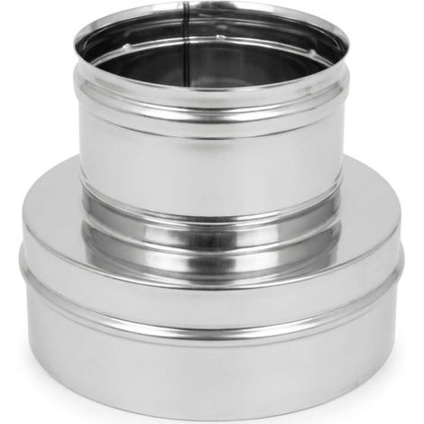 MAKA Riduzione e Aumento Piatto Canna Fumaria Acciaio Inox Ø 150 (M) → Ø 140 (F) (1/5)