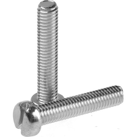 Vis à métaux RS PRO M5 à tête Cylindrique fendue en Acier, 25mm ( Prix pour Sachet de 100 )