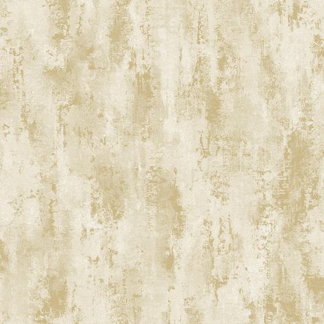 Grandeco Venetian Plain Cream Metallic Gold Wallpaper Textured Blown Vinyl