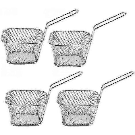 Lot de 4 passoires métalliques filtrantes pour la friture de frites (1/5)