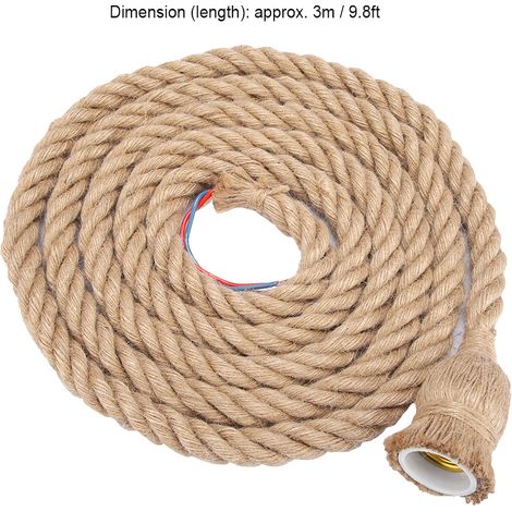 Douille de suspension/plafonnier vintage en corde de chanvre E27 de 3 m, 85-265 V (1/5)