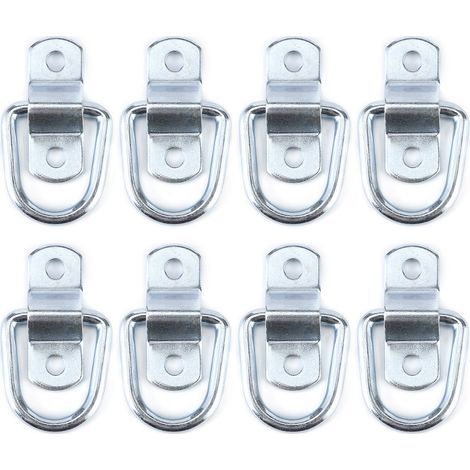 RASTKY Lot de 8 Anneaux D'arrimage Robustes en D – Ancres de Charge Forgées pour Camions, Remorques, Bateaux et Plus – Construction en Fer, Peut Supporter jusqu'à 1 000 Kg – Facile à Installer (1/5)