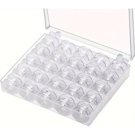 Rocchetti per macchina da cucire Lntyq, Rocchetti per macchine da cucire, Rocchetti universali per macchine da cucire, Rocchetti in plastica per macchina da cucire con scatola portaoggetti (25 pezzi,  (1/5)