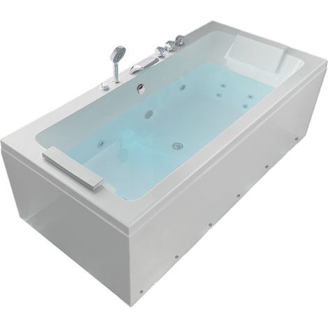 Vasca da bagno Idromassaggio Bianca SPA Cromoterapia 160x75cm – Cleopatra (1/4)