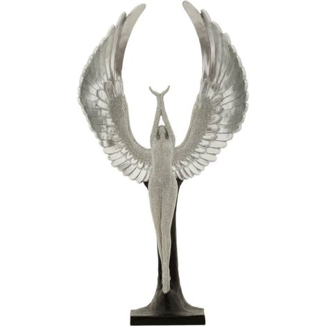 Scultura decorativa in resina argento, 26x9x48 cm – Statuetta Sparky (1/5)