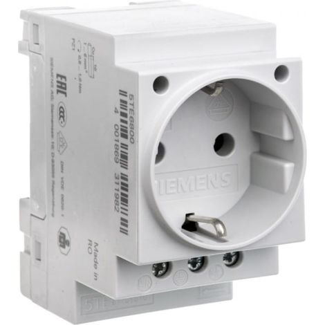 Enchufe modular 2P+Z 16A 230V Schuko para carril 5TE6800