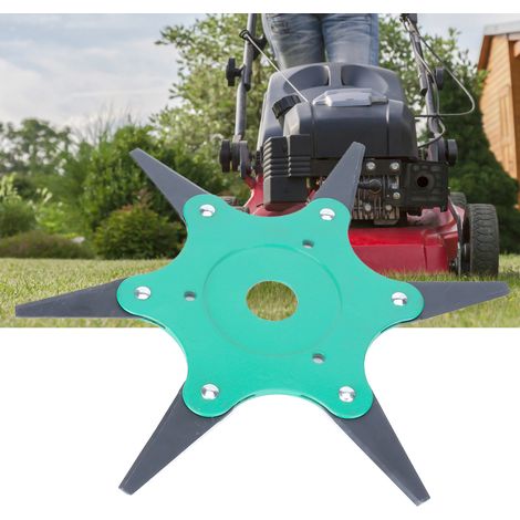 Lame en acier à 6 dents pour débroussailleuse agricole 65mn, tête de coupe-bordures (verte) (1/5)