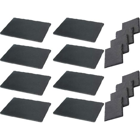 Service de table ardoise 16 pièces 30x20 et 10x10 cm