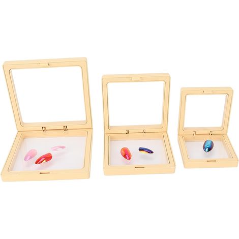 3 Pièces Boîtier de Présentation Flottant, Support de Présentation pour Bijoux avec Films Transparents, Antioxydation et Antipoussière for Rangement de Médaille Pièce Bague (1/5)