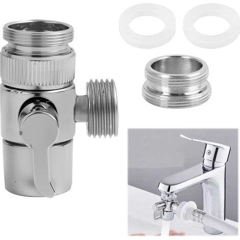 1 Robinet Diverter, Laiton Chromé, Soupape 3 Voies, Adaptateur M22 x M24, Cuisine et Salle de Bain