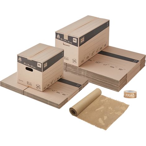 Kit déménagement écologique + 1 adhésif kraft “fragile” offert