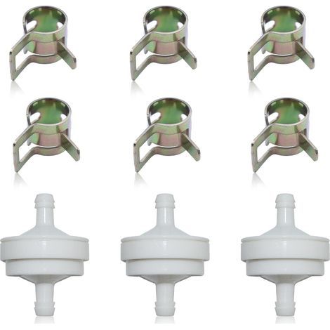 Adefol Lot de 3 Filtres à Essence Pour Tondeuse Autoportée, Filtres à Huile avce Colliers de Serrage pour Tuyau d'huile, Remplacement Pour 394358 298090 297298 (1/5)