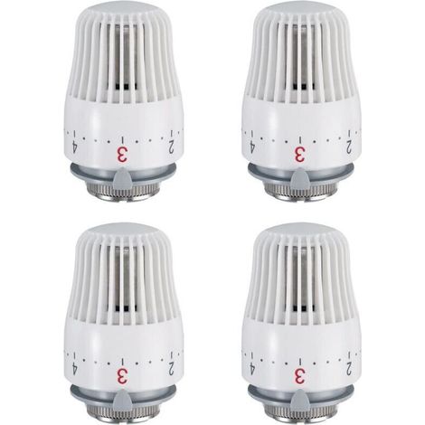 SABIR Lot de 4 têtes thermostatiques, tête de rechange pour vanne de radiateur M30 x 1,5, vanne de radiateur thermostatique, (1/4)