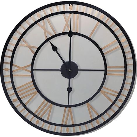 Reloj de pared, 80 x 80 cm, forma redonda, material metálico, mecanismo silencioso, para montaje en pared. (1/5)
