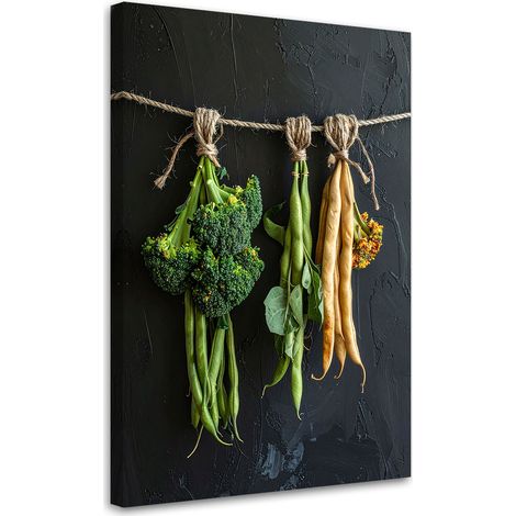 Quadro su tela, Broccoli e fagioli, 70x100 (1/5)