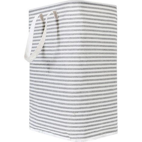 Panier linge pliable 75 L gris – Poignées longues, chambre, jouets (1/5)