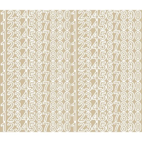 Autocollants chiffres auto-adhésifs 1,5 cm beige mat (1/2)