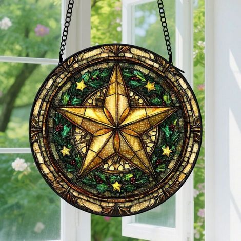 Capteur de soleil en vitrail - décoration spirituelle 9cm (1/4)