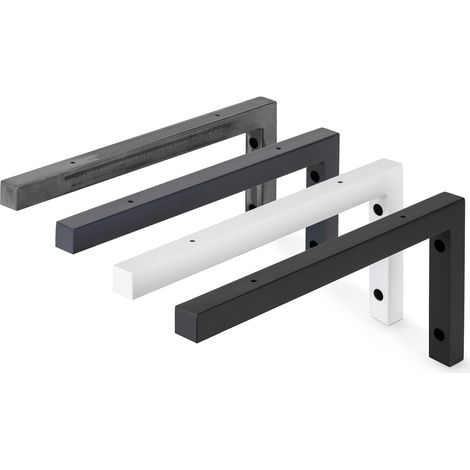 Holzbrink 2x support mural Acier Brut pour vasque, support lavabo design et robuste ou support d'étagère murale, fixation murale sur le plan de vasquehplatte, 300x150 mm