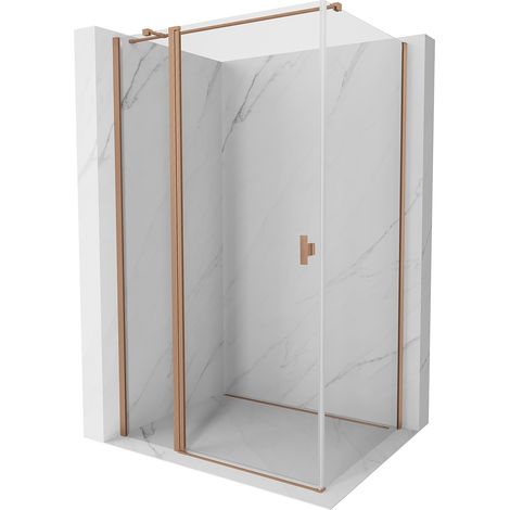 Mexen Mist T Duschkabine mit Schwingtür 115 x 110 cm, transparent, gebürstetes Kupfer - 8A4T-115-110-65-00 (1/5)