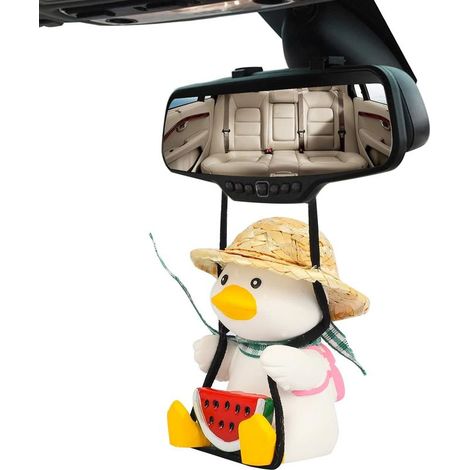 Décoration suspendue pour voiture en forme de canard, accessoire de rétroviseur, décoration intérieure, cadeau amusant pour femmes et hommes (1/5)