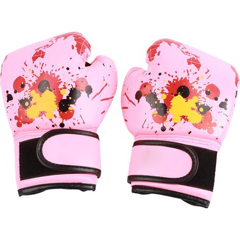 Gants de boxe enfants rose pour filles et garçons - Entraînement combat et sac de frappe (1/5)
