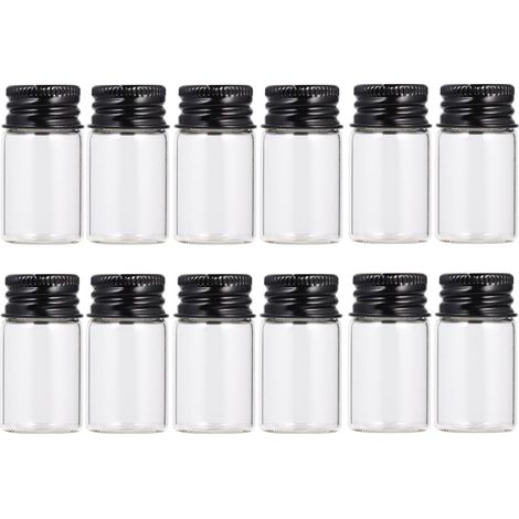 1ensemble Bouteilles Verre avec Bouchons à Vis Aluminium Flacons Doseurs Étanches Verre Transparent Stockage Sécurisé pour Liquides et Encres Compact et Facile à Ouvrir (1/5)