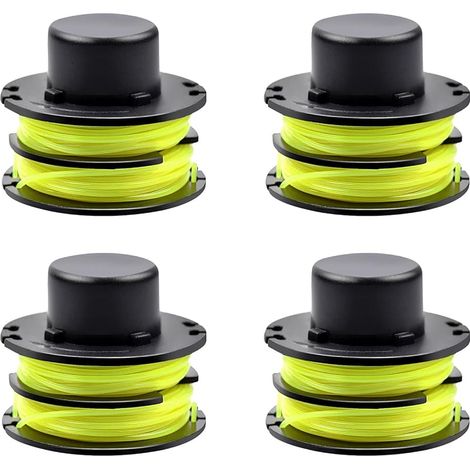 Lot de 4 bobines de fil pour Ryobi RAC119, compatible avec Ryobi RLT3025F/S, RLT3525S, bobine de coupe-herbe, bobine de coupe-herbe pour RAC119, bobine de rechange pour coupe-herbe RAC119