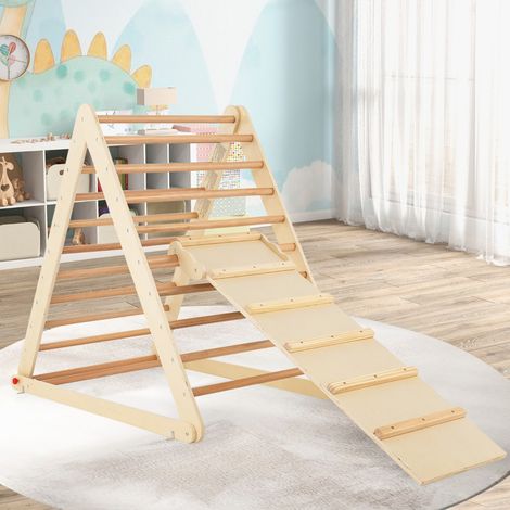 Échelle d’Escalade Triangle d'Escalade pour Enfant en Bois Pour Garçons et Filles 3 Ans+ Naturel (1/3)