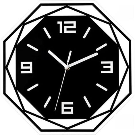 Horloge Murale Moderne Acrylique Décorative Salon Silencieuse sans Tic Tac Design Élégant (1/3)