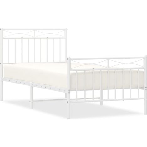 Maison Exclusive - Giroletto con Testiera e Pediera Metallo Bianco 90x200 cm (1/5)