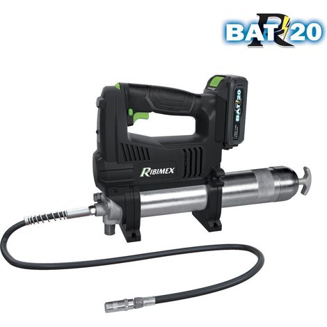INGRASSATORE PISTOLA GRASSO A BATTERIA 20V USO CON CARTUCCIA 410ml E SFUSO RIBIMEX