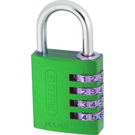 Cadenas À Combinaison - Aluminium Pur Extrudé - 40 mm - 4 Chiffres - Vert - 1 Pièce (1/2)