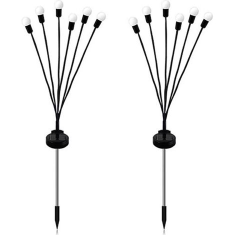 Luminaire Solaire À Multiples Têtes - 73 cm - LED Luciole - Pour Jardin Cour Extérieur - Lot De 2 (1/5)